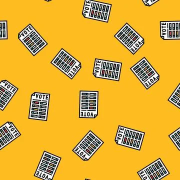 Voting ballot vector seamless pattern Stock Illustration