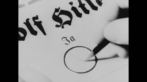 Voting ballots for Adolf Hitler Stock Footage 137715982