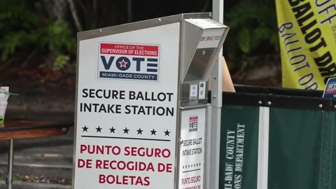 Voting begins for the 2026 Florida primary elections, Flórida, US - 03 Aug 2026 Stock Footage 341362665