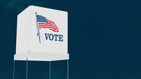 Voting Booth Cartoon 2D Animation Video stock 307063868