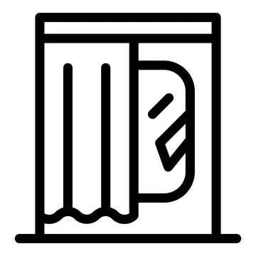 Voting booth with curtain ensuring privacy and anonymity during elections Stock Illustration
