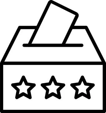 Voting Booth Line Icon Design Stock Illustration