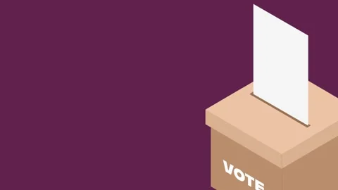 Voting box with a ballot being inserted, representing election 스톡 동영상 311848159