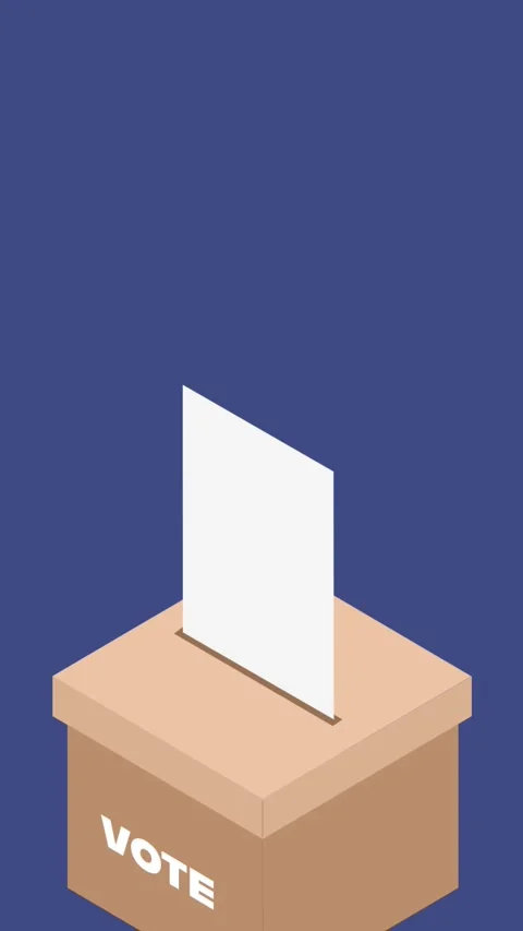 Voting box with a ballot being inserted, representing election Video stock 311848162