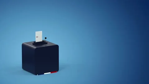 Voting box filled with envelopes - grey background 4K video Video stock 168834619