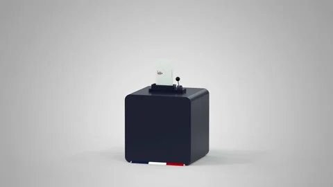Voting box filled with envelopes - grey background 4K video Video stock 168834630