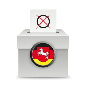 Voting Box Paper Lower Saxony Flag Stock Illustration