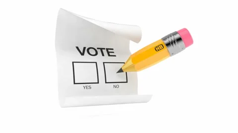 Voting card with pencil Video stock 67539996