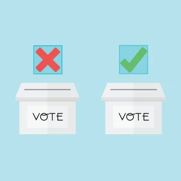Voting concept by ballot box have True and Fail Stock Illustration