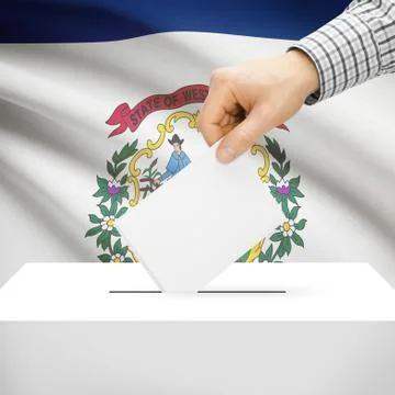Voting concept - Ballot box with national flag on background - West Virginia 写真素材