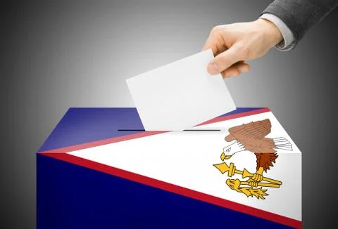Voting concept - ballot box painted into national flag colors - american samo Illustration