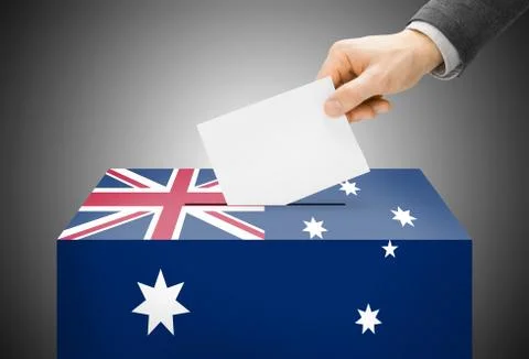 Voting concept - ballot box painted into national flag colors - australia Stock Illustration