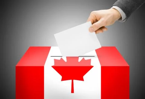 Voting concept - ballot box painted into national flag colors - canada Illustration