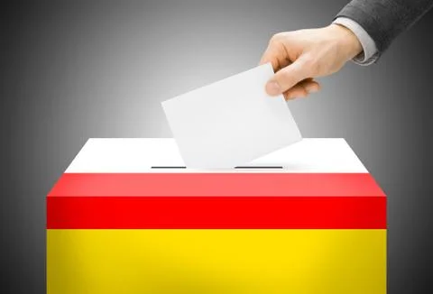 Voting concept - ballot box painted into national flag colors - south ossetia Stock Illustration