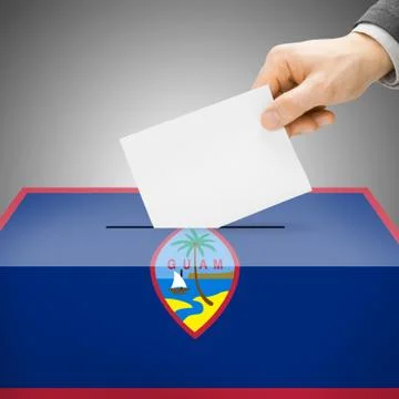Voting concept - Ballot box painted into national flag colors - Guam Stock Illustration