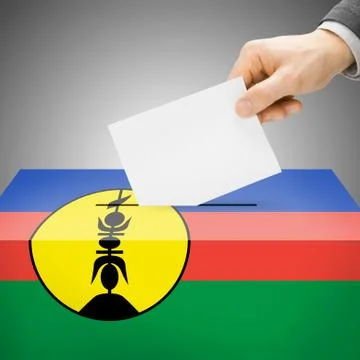 Voting concept - Ballot box painted into national flag colors - New Caledonia Stock-Illustration