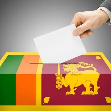 Voting concept - Ballot box painted into national flag colors - Sri Lanka Stock Illustration