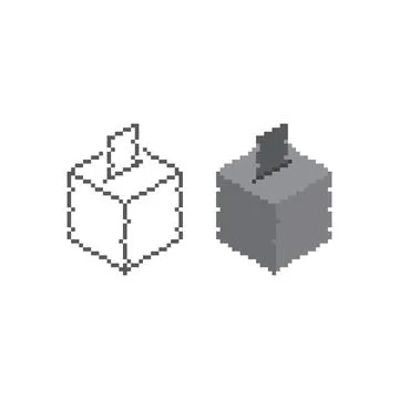 Voting concept, ballot box. Pixel art 8 bit vector icon illustration Illustrazione stock