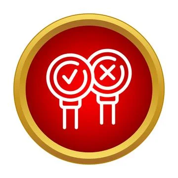 Voting concept with checkmark and cross symbols Stock Illustration