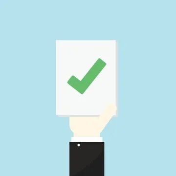 Voting concept by Hand and paper right . Stock Illustration