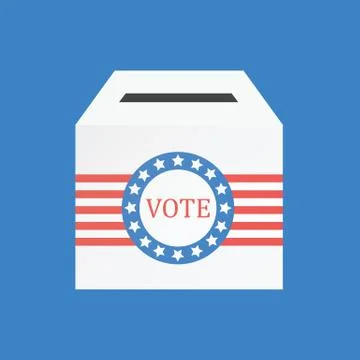 Voting concept by Hand putting paper in the ballot box USA Stock Illustration