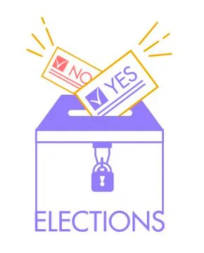 Voting concept in linear style Stock Illustration