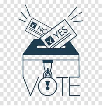 Voting concept in linear style silhouette Stock Illustration