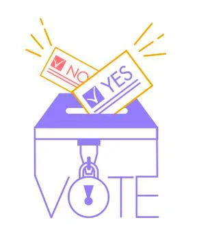 Voting concept in linear style vote Stock Illustration