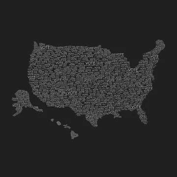 Voting concept by Multiple votes of the USA Stock Illustration