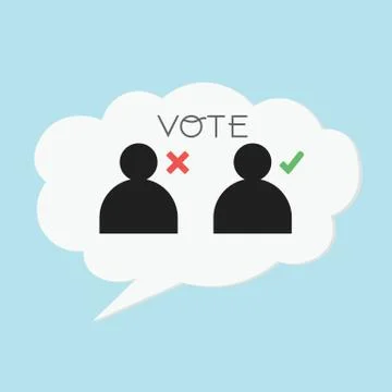 Voting concept by Think is right or wrong. Stock Illustration