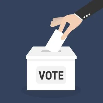 Voting concept, Vote ballot with box, Vector illustration Stock Illustration