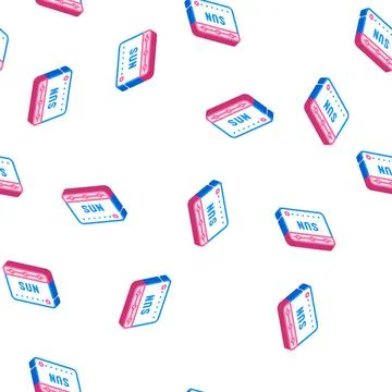Voting date calendar isometric icon seamless pattern Stock Illustration