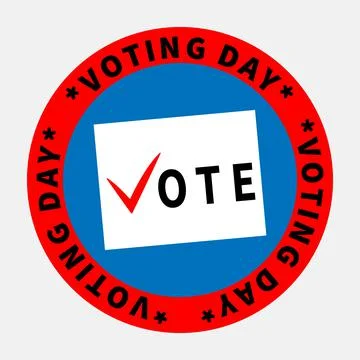 VOTING DAY text and white sheet with VOTE text Stock Illustration