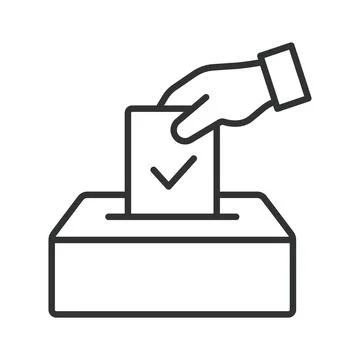 Voting election democracy choice icon in line design. Voting, election, ballot Stock Illustration
