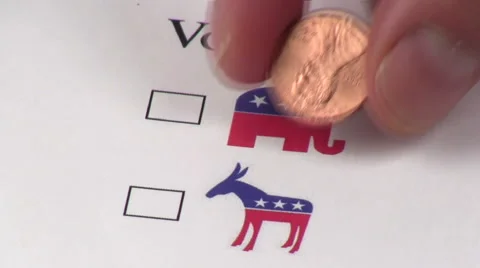 Voting ELEPHANT with coin spin - HD Stock Footage 5356029