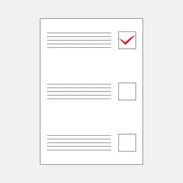 Voting form with lines and boxes for selection Stock Illustration