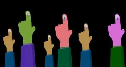 Voting hand of people Stock Illustration