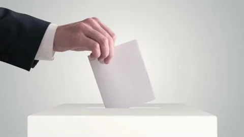 Voting. Hand Putting a Ballot into a Voting Box. Stock-Footage 172092301