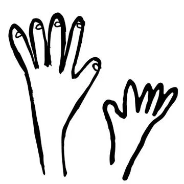 Voting hands doodle hand drawn Stock Illustration