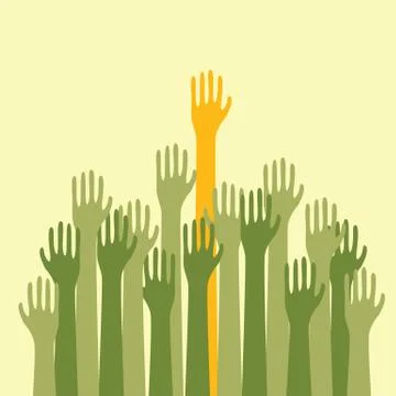 Voting Hands Up Stock Illustration