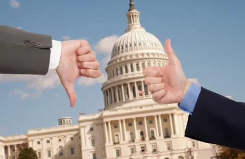Voting hands in Washington D.C. Stock Photos