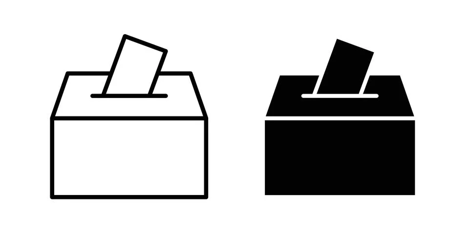 Voting icon silhouette vector set. thin line pack 스톡 일러스트