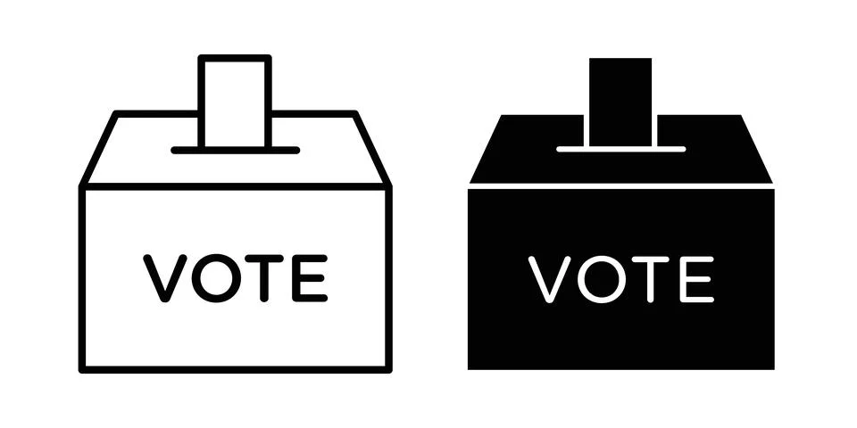 Voting icon symbol. Flat and Stroke Vector illustration Stock Illustration