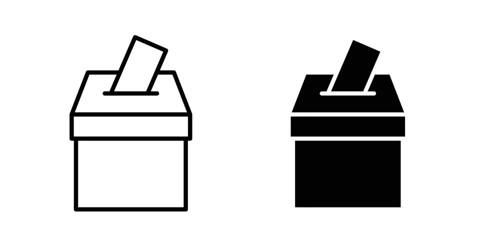 Voting icon thin line and clipart style vector set Stock Illustration