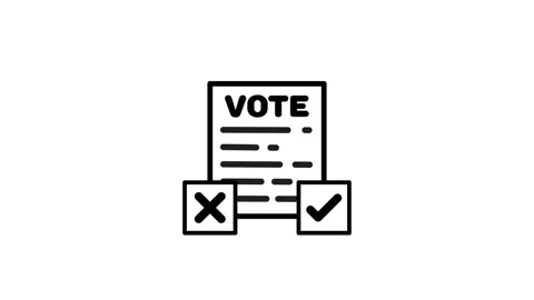 Voting icon with tick and cross sign animation isolated on white background Vidéo 334767834