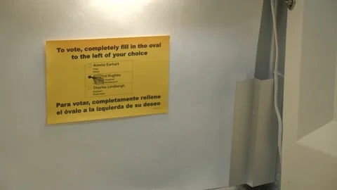 VOTING INSTRUCTIONS AT BOOTH: 2020 ELECTION - VOTE Stock Footage 141548562