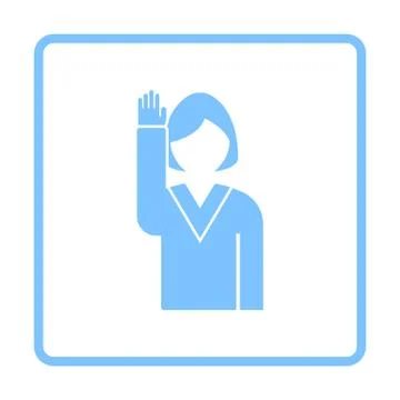 Voting Lady Icon Stock Illustration