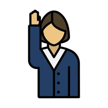 Voting Lady Icon Stock Illustration