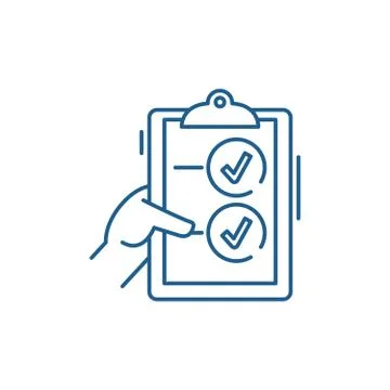 Voting line icon concept. Voting flat vector symbol, sign, outline illustration Stock Illustration
