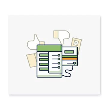 Voting machine color icon Illustrazione stock